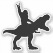 Bigfoot Riding T-Rex Sticker (Voorkant)