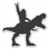 Bigfoot Riding T-Rex Sticker (Voorkant)