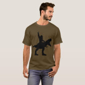 Bigfoot Riding T-Rex T-shirt (Voorkant volledig)