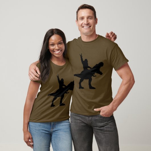 Bigfoot Riding T-Rex T-shirt (Unisex)