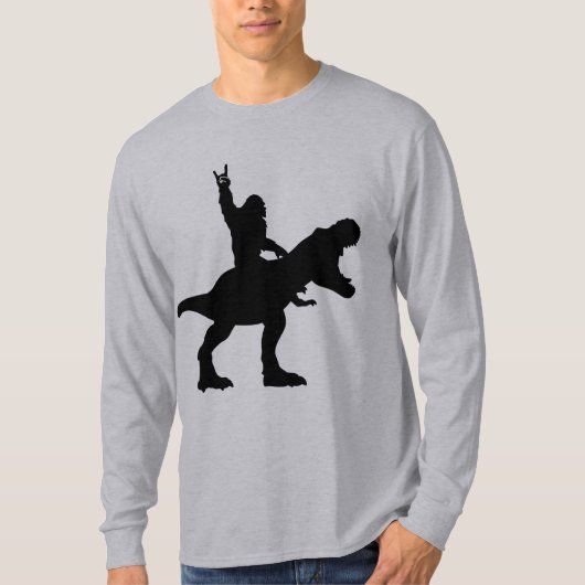 Bigfoot Riding T-Rex T-shirt (Voorkant)
