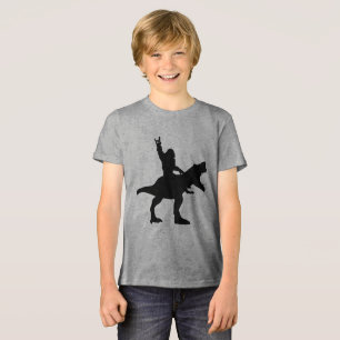 Bigfoot Riding T-Rex Tri-Blend Shirt