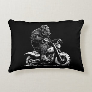 Bigfoot Rijden op een motorfiets Funny Sasquatch M Accent Kussen