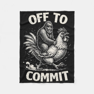 Bigfoot rijdt kip om grappige Sasquat te plegen Fleece Deken