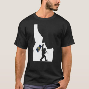 Bigfoot Rock and Roll Silhouette State of Idaho Fl T-shirt