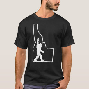 Bigfoot Rock and Roll Silhouette State of Idaho Sa T-shirt