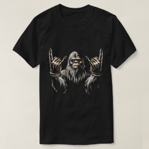 Bigfoot Rock On Grappige Sasquatch Kunst T-shirt