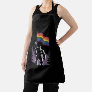 Bigfoot Rock On LGBTQ Progressieve Nieuwe Pride-vl Schort