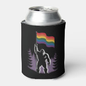 Bigfoot Rock on LGBTQ Progressive New Pride Flag Blikjeskoeler (Blikje Voorkant)