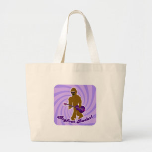 Bigfoot Rocks Funny Sasquatch Rocker Cartoon Grote Tote Bag