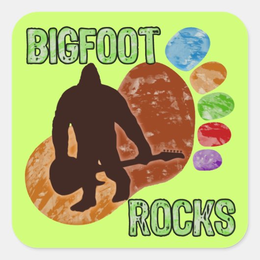 Bigfoot Rocks Vierkante Sticker (Voorkant)