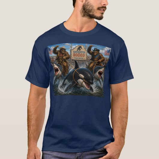 Bigfoot Rodeo Team Roping een Orka T-shirt (Voorkant)
