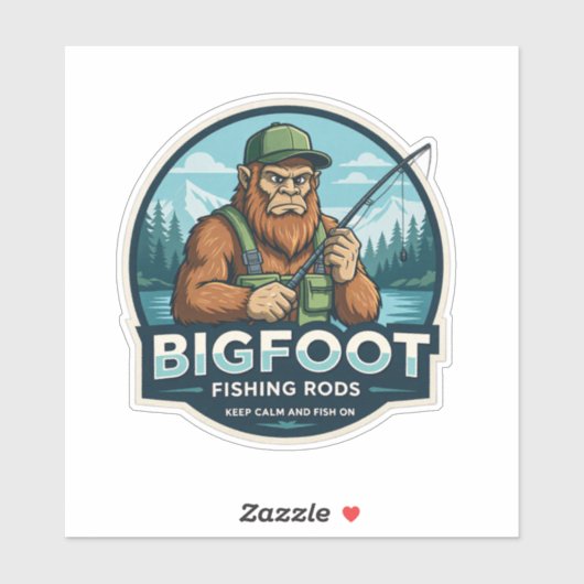 Bigfoot Rods Keep Calm Fish On Sticker (Vel)
