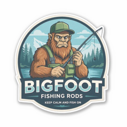 Bigfoot Rods Keep Calm Fish On Sticker (Voorkant)