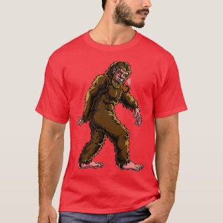Bigfoot Roking Briar Pipe Sasquatch Tobacco Pipe T-shirt