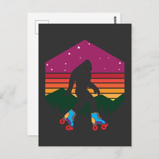 Bigfoot Rollerblade Rollerskate Skater Briefkaart (Voorkant / Achterkant)