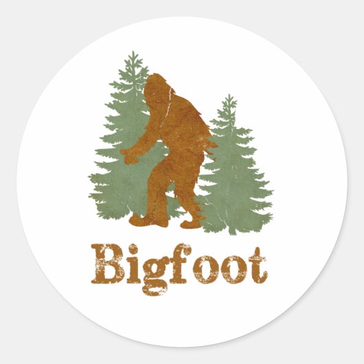 Bigfoot Ronde Sticker (Voorkant)