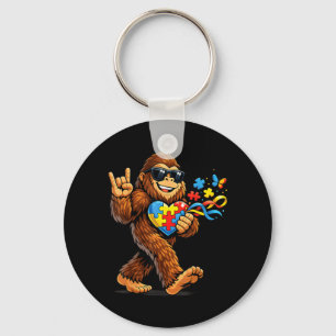 Bigfoot Rots Hand Autisme Bewustzijn Puzzel Hart Sleutelhanger