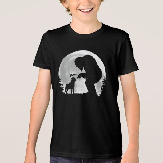 Bigfoot Rottweiler Boop Tri-Blend Shirt (Voorkant)