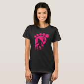 Bigfoot Roze Lint Borstkanker Bewustzijn Cool T-shirt (Voorkant volledig)