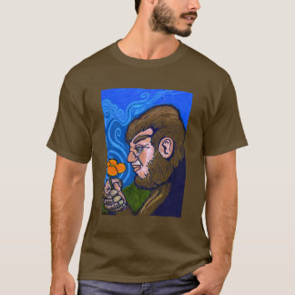 Bigfoot ruikt een bloem t-shirt