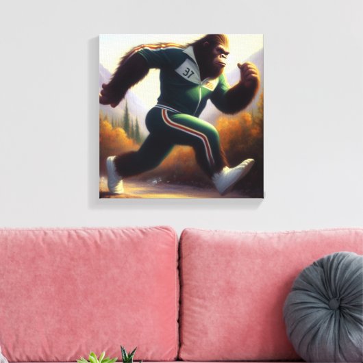 Bigfoot Running Canvas Afdruk (Insitu (Woonkamer))