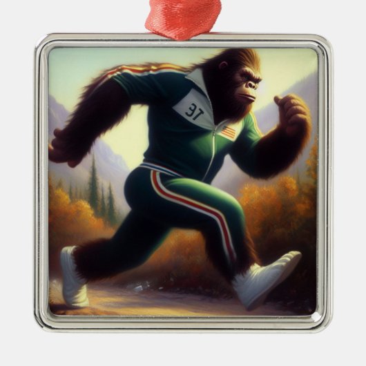 Bigfoot Running Metalen Ornament (Voorkant)