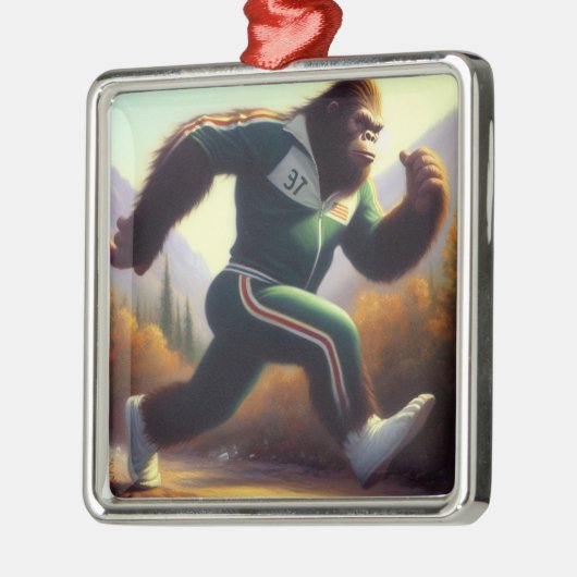 Bigfoot Running Metalen Ornament (Links)