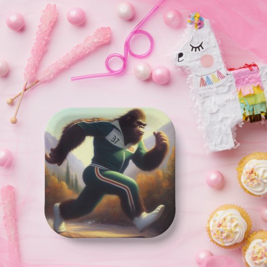 Bigfoot Running Papieren Bordje (Feest)