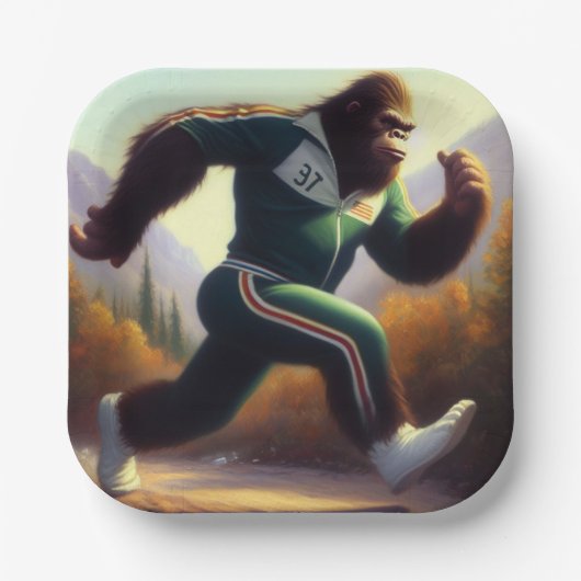 Bigfoot Running Papieren Bordje (Voorkant)