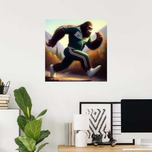 Bigfoot Running Poster (Thuiskantoor)