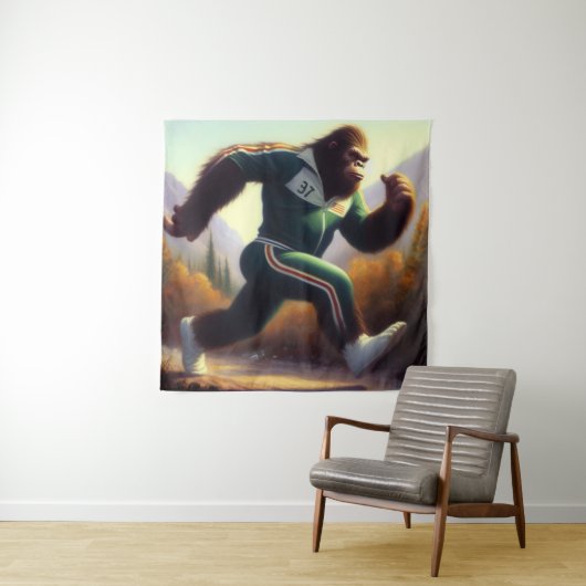 Bigfoot Running Wandkleed (In situ)