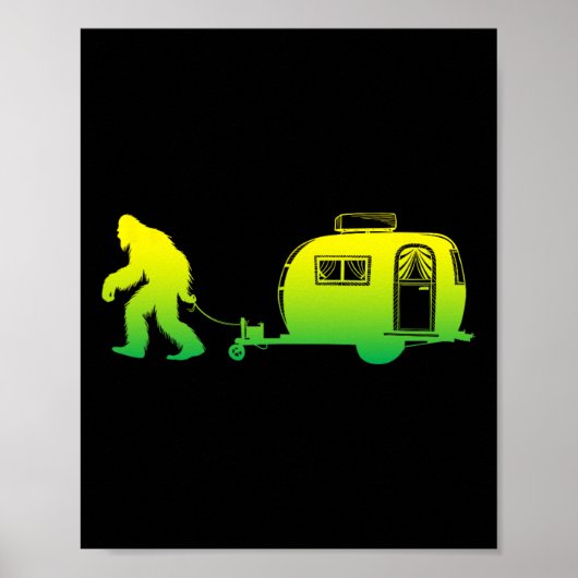 Bigfoot Rv Motorhome Camping Sasquatch Campervan G Poster (Voorkant)
