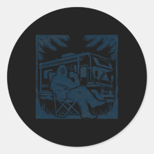 Bigfoot Rv Motorhome Kamperen Sasquatch Campervan Ronde Sticker