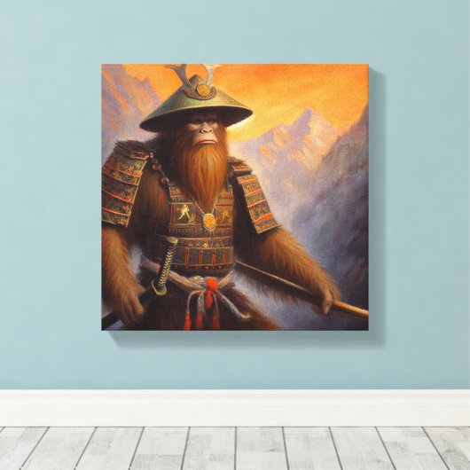Bigfoot Samurai Canvas Afdruk (Insitu (Houten vloer))
