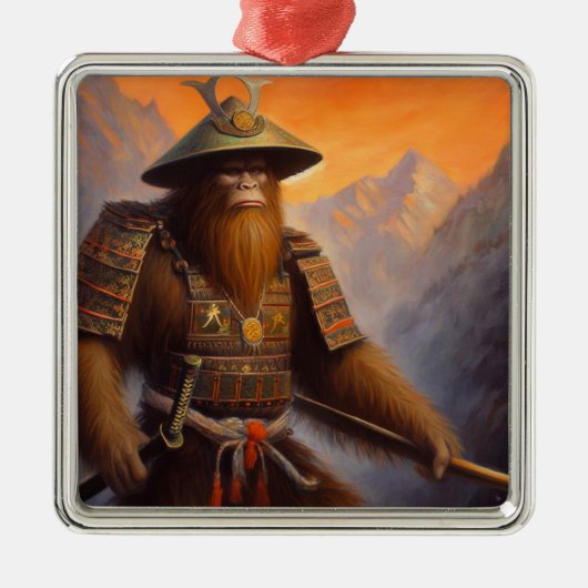 Bigfoot Samurai Metalen Ornament (Voorkant)