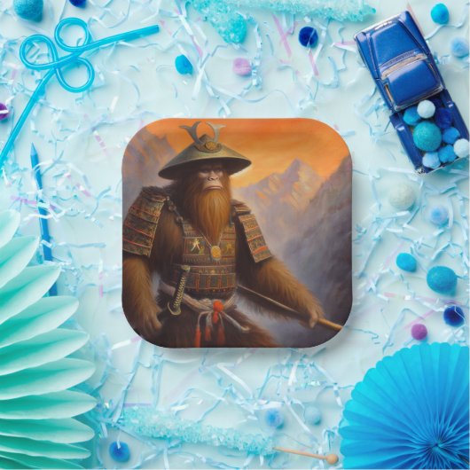 Bigfoot Samurai Papieren Bordje (Feest)