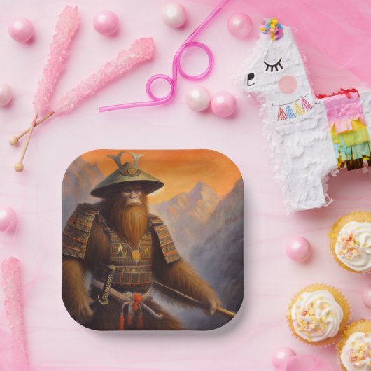 Bigfoot Samurai Papieren Bordje (Feest)