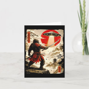 Bigfoot samurai ufo ukiyo-e Japanse kunst vintage Kaart