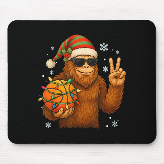 Bigfoot Santa Basketball Christmas  Muismat (Voorkant)