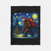 Bigfoot Santa Christmas Starry Night Sasquatch Van Fleece Deken (Voorkant)