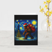 Bigfoot Santa Christmas Starry Night Sasquatch Van Kaart (Gele Bloem)