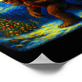 Bigfoot Santa Christmas Starry Night Sasquatch Van Poster (Hoek)