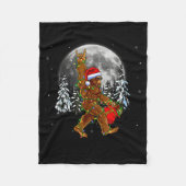 Bigfoot Santa Christmas Tree Lights Funny Xmas Sas Fleece Deken (Voorkant)