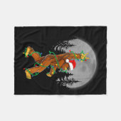 Bigfoot Santa Christmas Tree Lights Funny Xmas Sas Fleece Deken (Voorkant (Horizontaal))