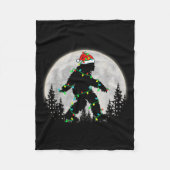 Bigfoot Santa Christmas Tree Lights Funny Xmas Sas Fleece Deken (Voorkant)