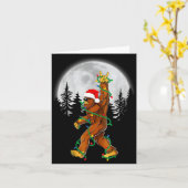 Bigfoot Santa Christmas Tree Lights Funny Xmas Sas Kaart (Gele Bloem)
