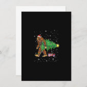 Bigfoot Santa Christmas Tree Lights Funny Xmas Sas Kaart (Voorkant / Achterkant)