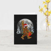 Bigfoot Santa Christmas Tree Lights Funny Xmas Sas Kaart (Gele Bloem)