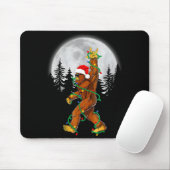 Bigfoot Santa Christmas Tree Lights Funny Xmas Sas Muismat (Met muis)